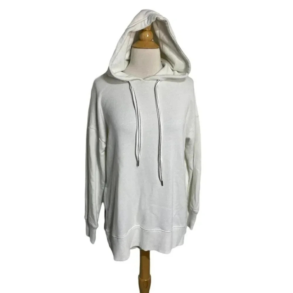 Aerie Women's XS oversized off white cozy long sleeve hooded sweatshirt